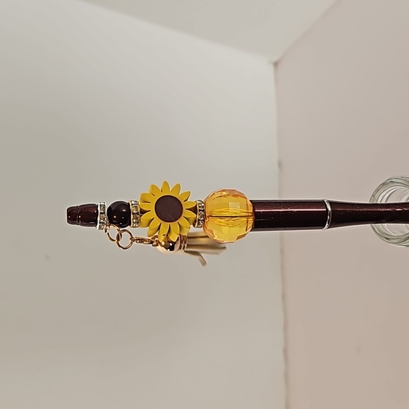 Hand Crafted Beaded Pens Set of 3 Fall Halloween Floral designs Ballpoint Black - Picture 14 of 17